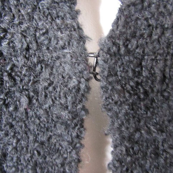 Free People Black Boucle Fringe Cardigan Sweater Hidden Hook Women's M Medium - Picture 5 of 9